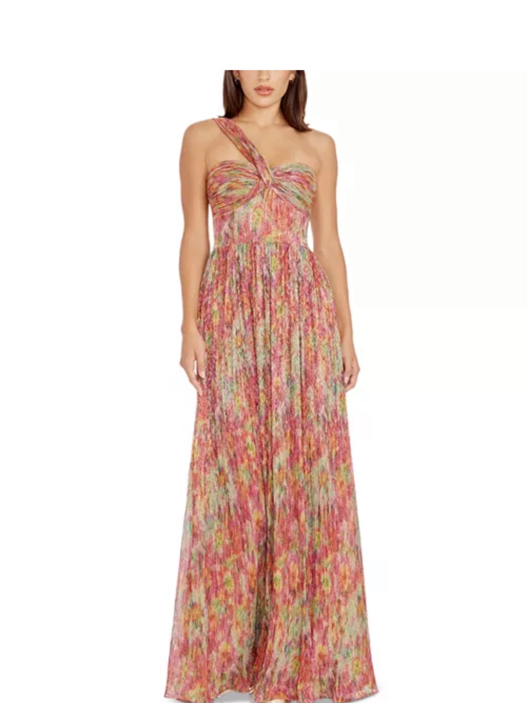 Dress The Population Idalia Printed Metallic Maxi Dress